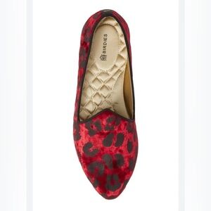 Birdies The Heron loafer red leopard velvet size 11